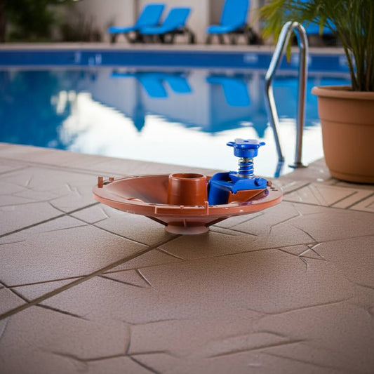 vac and valve or fitting with a pool in the background