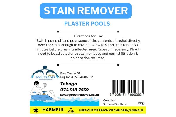 Stain Remover (2kg) For plaster swimming pools. Pool Metal Remover.
